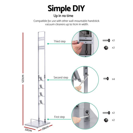Artiss Freestanding Dyson Vacuum Stand Rack Holder for Dyson V6 V7 V8 V10 V11 V12 Silver Kings Warehouse 