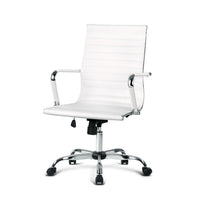 Artiss Gaming Office Chair Computer Desk Chairs Home Work Study White Mid Back Office Kings Warehouse 