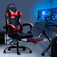 Artiss Gaming Office Chairs Computer Seating Racing Recliner Footrest Black Red Artiss Kings Warehouse 