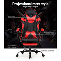 Artiss Gaming Office Chairs Computer Seating Racing Recliner Footrest Black Red Artiss Kings Warehouse 