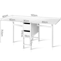Artiss Gateleg Dining Table Kings Warehouse 