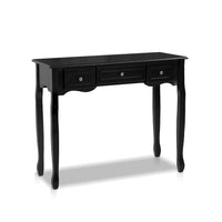 Kings Hallway Console Table Hall Side Dressing Entry Display 3 Drawers Black