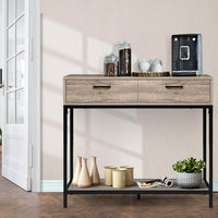 Artiss Hallway Console Table Hall Side Entry Display Desk Drawer Storage Oak Living Room Kings Warehouse 