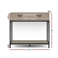 Artiss Hallway Console Table Hall Side Entry Display Desk Drawer Storage Oak Living Room Kings Warehouse 