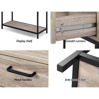 Artiss Hallway Console Table Hall Side Entry Display Desk Drawer Storage Oak Living Room Kings Warehouse 