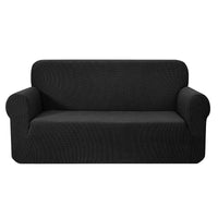 Paris High Stretch Sofa Cover Couch Protector Slipcovers 3 Seater Black