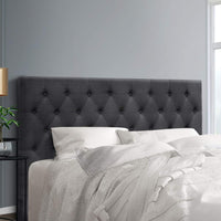 Artiss King Size Bed Head Headboard Bedhead Fabric Frame Base CAPPI Charcoal bedroom furniture Kings Warehouse 