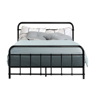 Artiss LEO Metal Bed Frame - Double (Black) bedroom furniture Kings Warehouse 