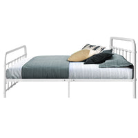 Artiss LEO Metal Bed Frame - Double (White) bedroom furniture Kings Warehouse 