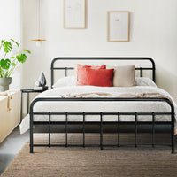 Artiss LEO Metal Bed Frame - Queen (Black) bedroom furniture Kings Warehouse 