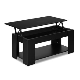 Artiss Lift Up Top Coffee Table Storage Shelf Black Kings Warehouse 