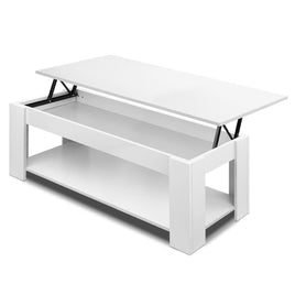 Artiss Lift Up Top Mechanical Coffee Table - White Kings Warehouse 