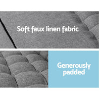 Artiss Lounge Sofa Bed 2-seater Floor Folding Fabric Grey Living Room Kings Warehouse 
