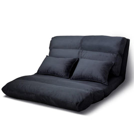 Artiss Lounge Sofa Bed Floor Recliner Chaise Chair Folding Adjustable Suede Living Room Kings Warehouse 