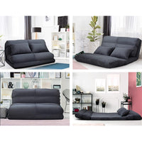 Artiss Lounge Sofa Bed Floor Recliner Chaise Chair Folding Adjustable Suede Living Room Kings Warehouse 