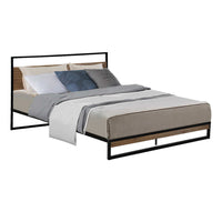 Artiss Metal Bed Frame Double Size Mattress Base Platform Foundation Black Dane bedroom furniture Kings Warehouse 