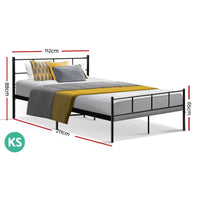 Artiss Metal Bed Frame King Single Size Platform Foundation Mattress Base SOL Kings Warehouse 