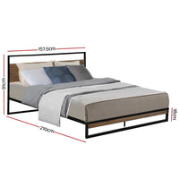 Artiss Metal Bed Frame Queen Size Mattress Base Platform Foundation Black Dane bedroom furniture Kings Warehouse 