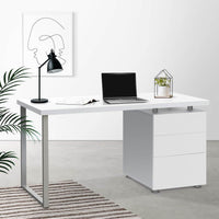 Artiss Metal Desk with 3 Drawers - White Kings Warehouse 