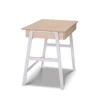 Artiss Metal Desk with Drawer - White with Oak Top Artiss Kings Warehouse 