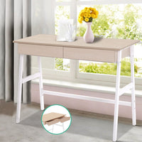 Artiss Metal Desk with Drawer - White with Oak Top Artiss Kings Warehouse 