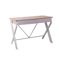 Artiss Metal Desk with Drawer - White with Oak Top Kings Warehouse 