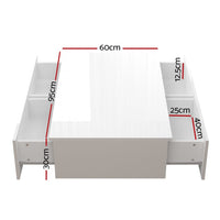 Artiss Modern Coffee Table 4 Storage Drawers High Gloss Living Room Furniture White Kings Warehouse 