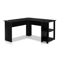 Kings Office Computer Desk Corner Student Study Table Workstation L-Shape Black