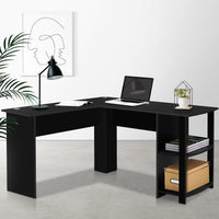 Artiss Office Computer Desk Corner Student Study Table Workstation L-Shape Black Office Kings Warehouse 