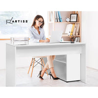Artiss Office Computer Desk Corner Study Table Workstation Bookcase Storage Kings Warehouse 