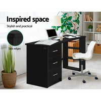 Artiss Office Computer Desk Student Study Table Workstation 3 Drawers 120cm Black Kings Warehouse 