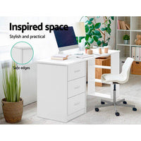 Artiss Office Computer Desk Student Study Table Workstation 3 Drawers Shelf 120cm Kings Warehouse 