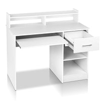 Kings Office Computer Desk with Storage - White
