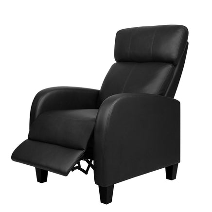 Artiss PU Leather Reclining Armchair - Black Furniture Kings Warehouse 
