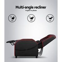 Artiss Recliner Chair Gaming Racing Armchair Lounge Sofa Chairs Leather Black Health & Beauty > Massage Kings Warehouse 