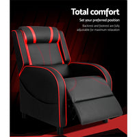 Artiss Recliner Chair Gaming Racing Armchair Lounge Sofa Chairs Leather Black Health & Beauty > Massage Kings Warehouse 