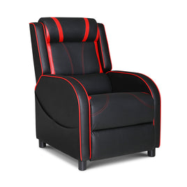 Artiss Recliner Chair Gaming Racing Armchair Lounge Sofa Chairs Leather Black Health & Beauty > Massage Kings Warehouse