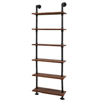 Artiss Rustic Wall Shelves Display Bookshelf Industrial DIY Pipe Shelf Brackets DIY Kings Warehouse 