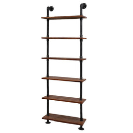 Artiss Rustic Wall Shelves Display Bookshelf Industrial DIY Pipe Shelf Brackets DIY Kings Warehouse