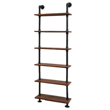 Artiss Rustic Wall Shelves Display Bookshelf Industrial DIY Pipe Shelf Brackets DIY Kings Warehouse 