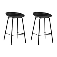 Artiss Set of 2 Metal Bar Stools - Black Bar Stools & Chairs Kings Warehouse 