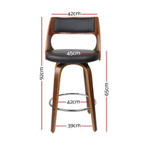 Artiss Set of 2 Wooden Bar Stools - Black Bar Stools & Chairs Kings Warehouse 
