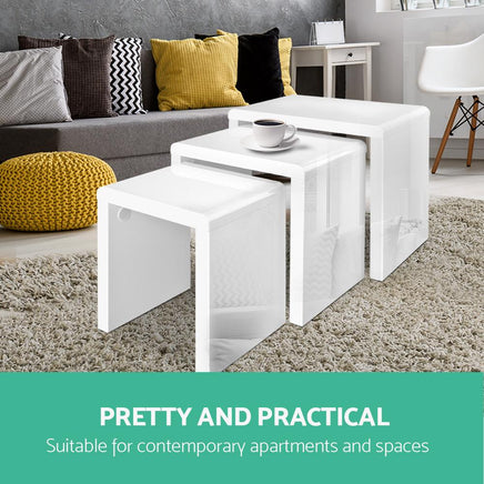 Artiss Set of 3 Nesting Tables Living Room Kings Warehouse 