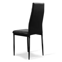 Artiss Set of 4 Dining Chairs PVC Leather - Black Furniture Kings Warehouse 