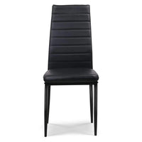 Artiss Set of 4 Dining Chairs PVC Leather - Black Furniture Kings Warehouse 