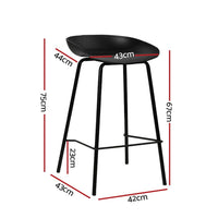 Artiss Set of 4 Metal Bar Stools - Black Bar Stools & Chairs Kings Warehouse 