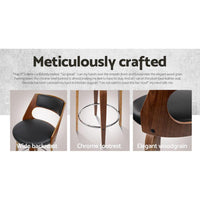 Artiss Set of 4 Wooden Bar Stools PU Leather - Black and Wood Bar Stools & Chairs Kings Warehouse 