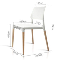 Artiss Set of 4 Wooden Stackable Dining Chairs - White Kings Warehouse 
