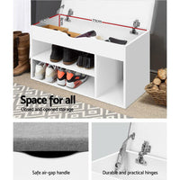 Artiss Shoe Cabinet Bench Shoes Organiser Storage Rack Shelf White Cupboard Box Bedroom Kings Warehouse 