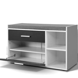 Artiss Shoe Cabinet Bench Shoes Storage Organiser Rack Wooden Cupboard Fabric Seat Adjustable Shelf Living Room Kings Warehouse 